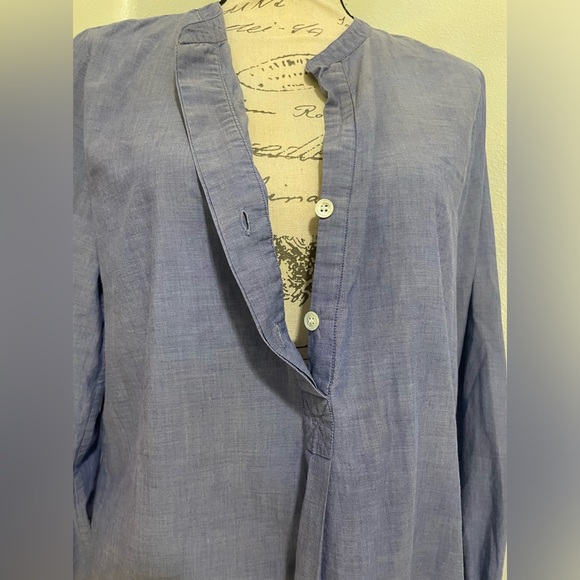 Theory Womens Medium Blue Orvinio Long Sleeve Tunic Top EUC - Picture 5 of 7